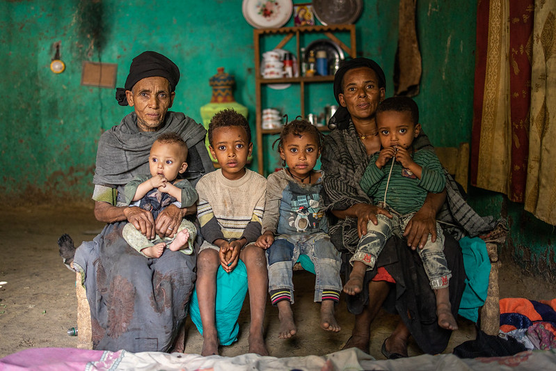 A family facing food insecurity in Ethiopia