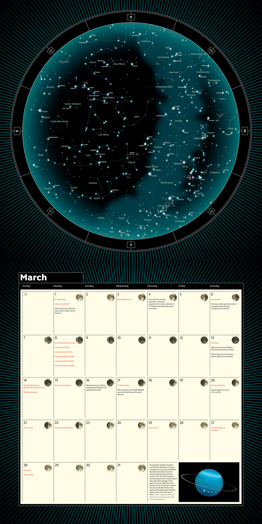 A Year of the Night Sky 2021 Calendar