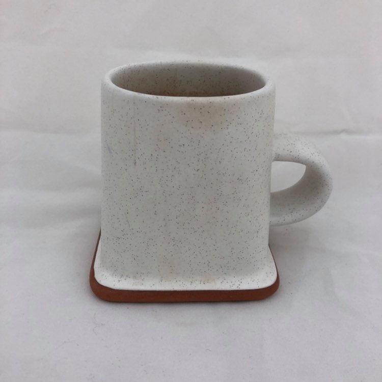 Rustic style Tea Coffee Mug Tripod mug Peacock glaze Art Deco Pattern Ceramic handmade Cup Ready to ship Gift for tea lower