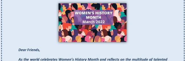 Preview of Michele Girault's March 2022 letter, 'Women's History Month.'