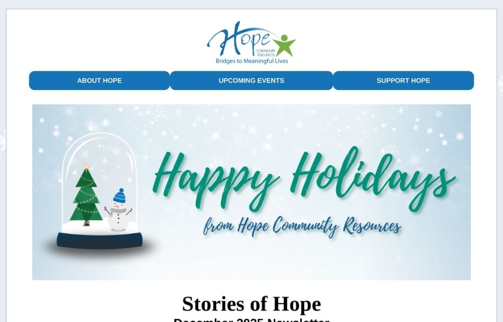 Preview of Hope's Monthly Newsletter