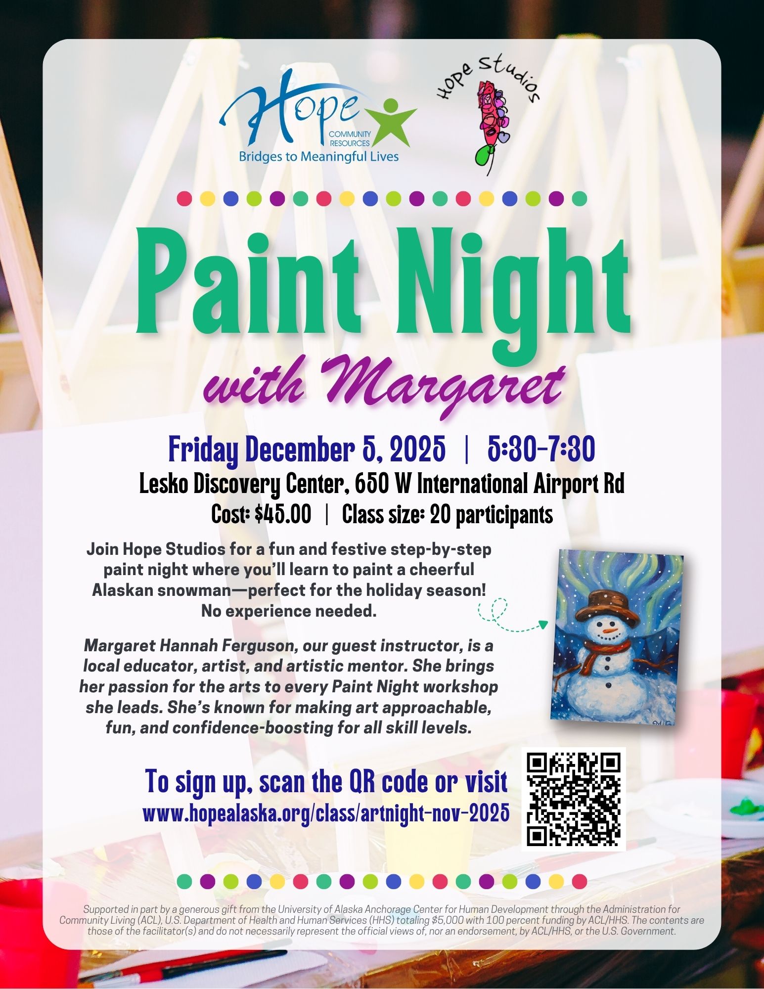 Art Night: Cloud Workshop flyer with event details