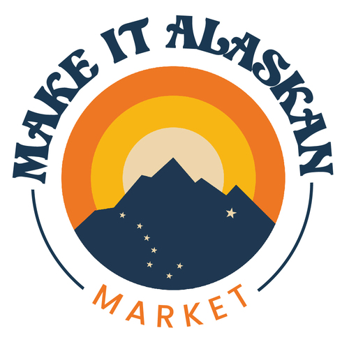 Make it Alaskan logo - an orange sun above a mountain
