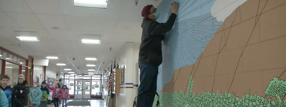 Preview of news broadcast: Birchwood ABC Elementary is getting a new mural from Anchorage artist Ted Kim