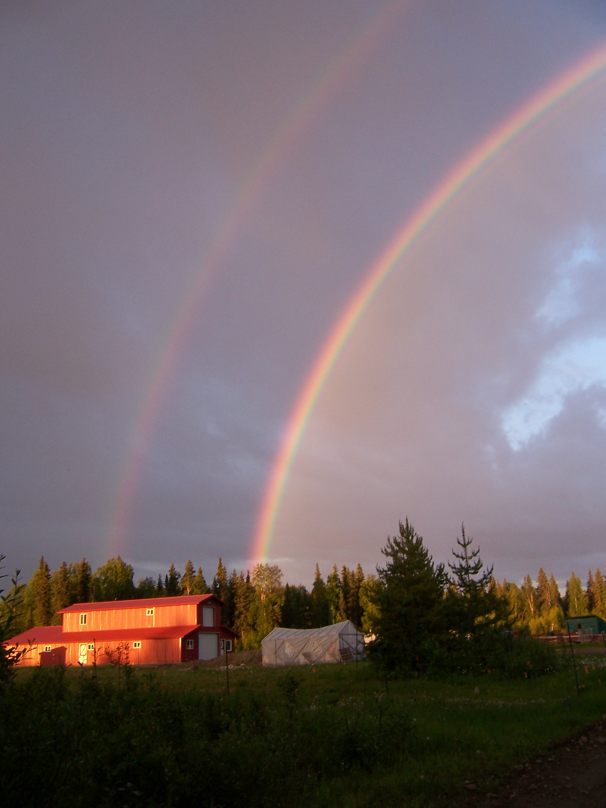 A double rainbow above The Willow Ranch.
