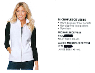 Ladies Microfleece Vest. L226 –