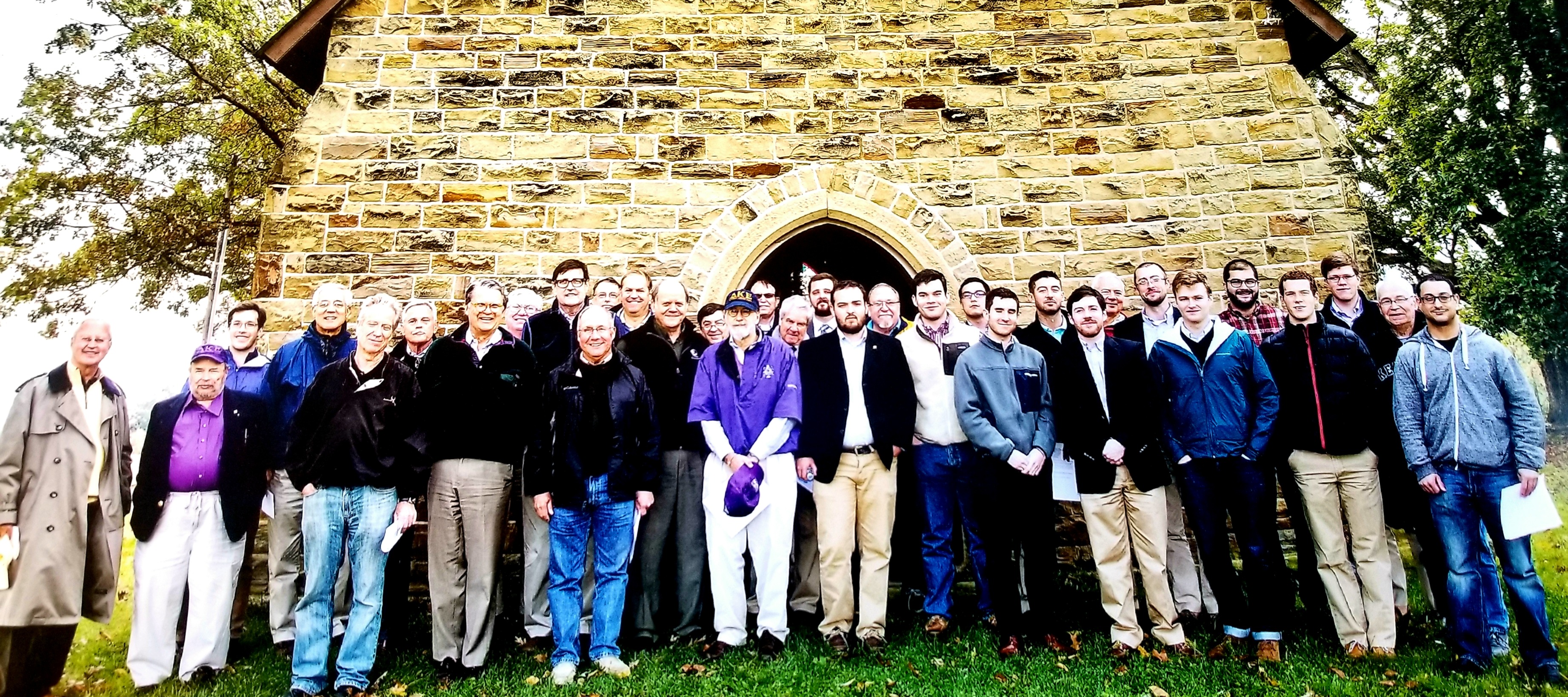 Deke Alumni at the Quarry Chapel for a Memorial Service for Brothers who passed – October, 2014.