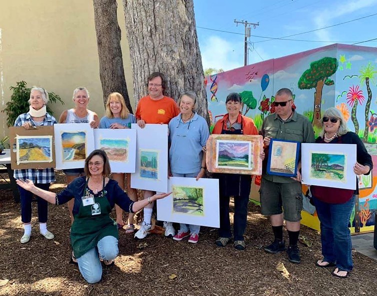 Paula Brown and her Pastel Painting class