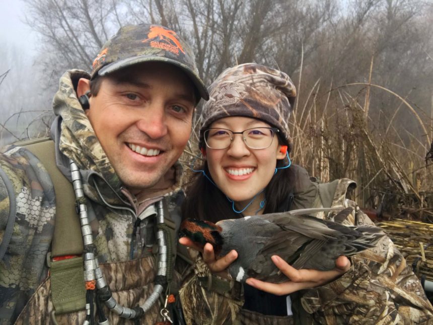 California Waterfowl Chief Operating Officer Jake Messerli with UC Davis student Julie Do at CWA's 2020 College Camp