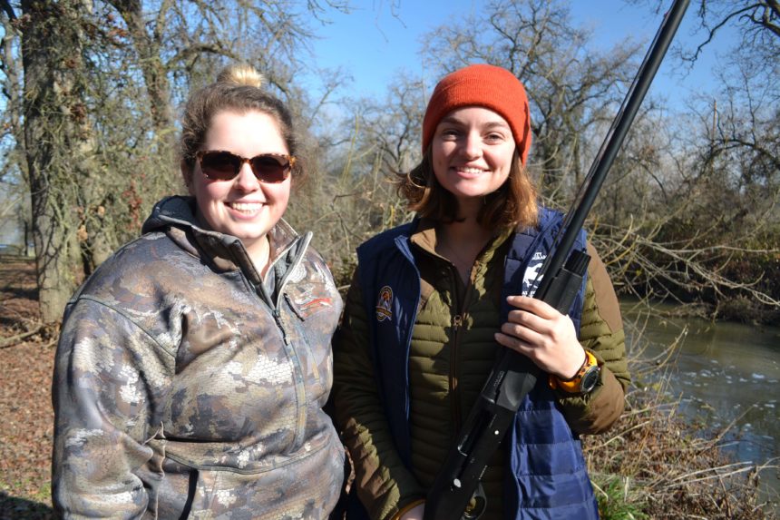 California Waterfowl Camp Coordinator Taylor Byars with UC Davis Student Alison Williams at CWA's 2020 College Camp