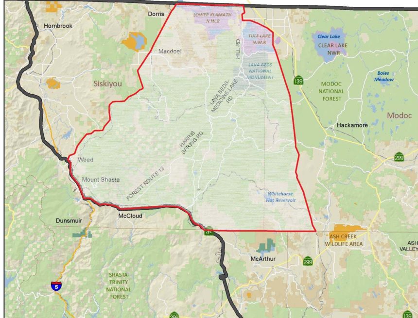 Map of Klamath Basin Special Management Area