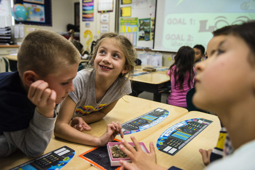 Students learn about outdoor education.