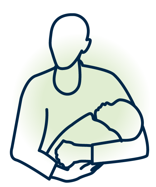 Illustration of a girl holding a baby