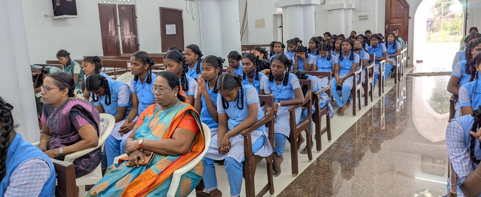 Dalit students praying