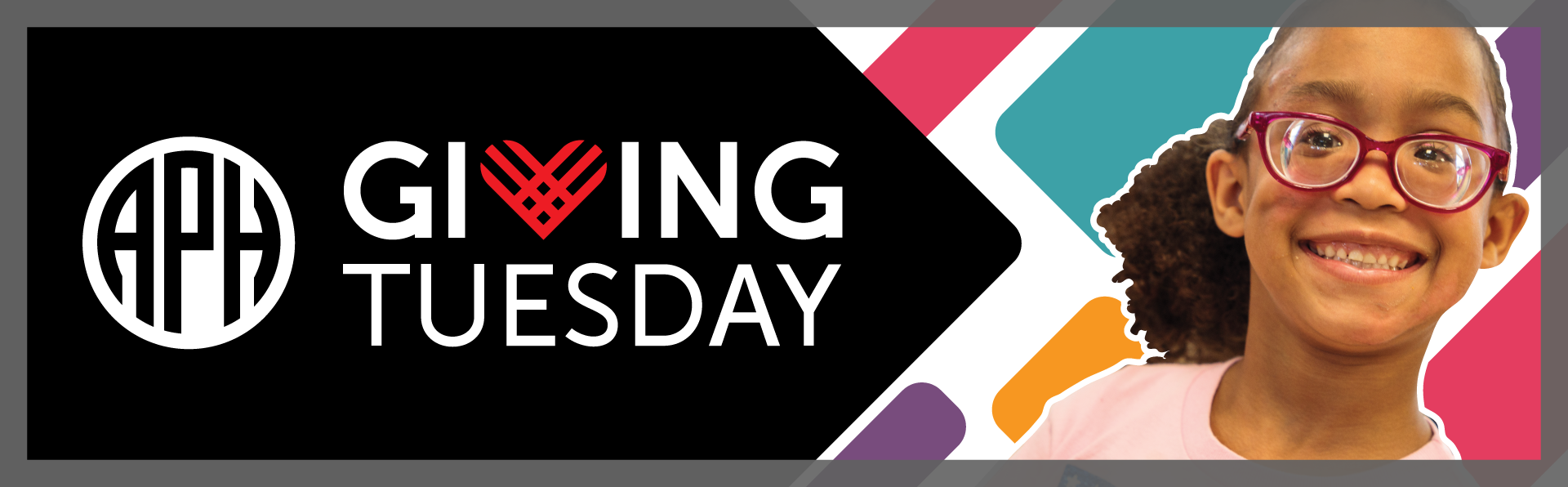 APH and Giving Tuesday logo and visually impaired student