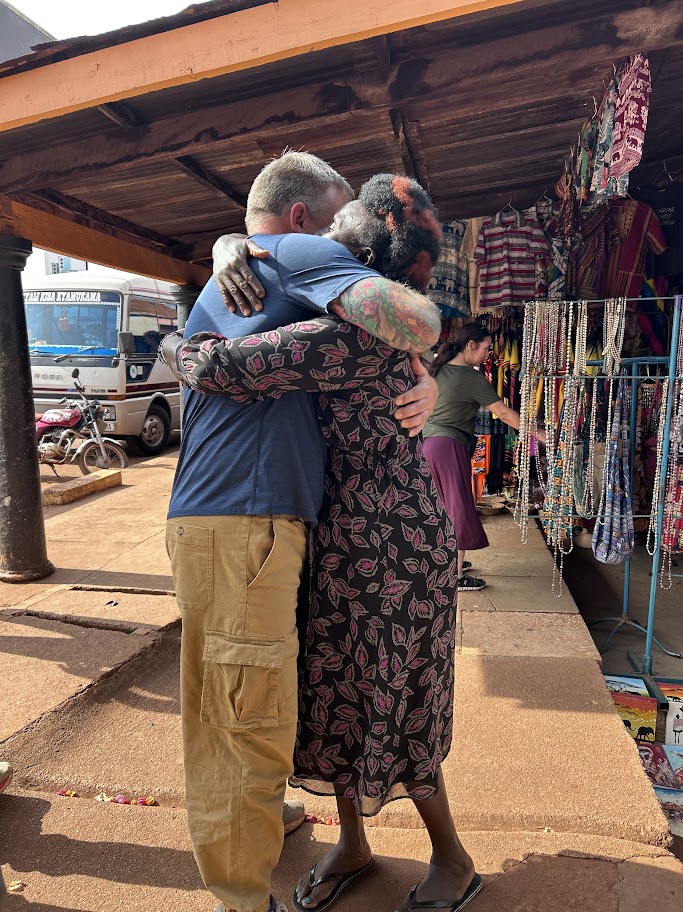 Man and woman hugging