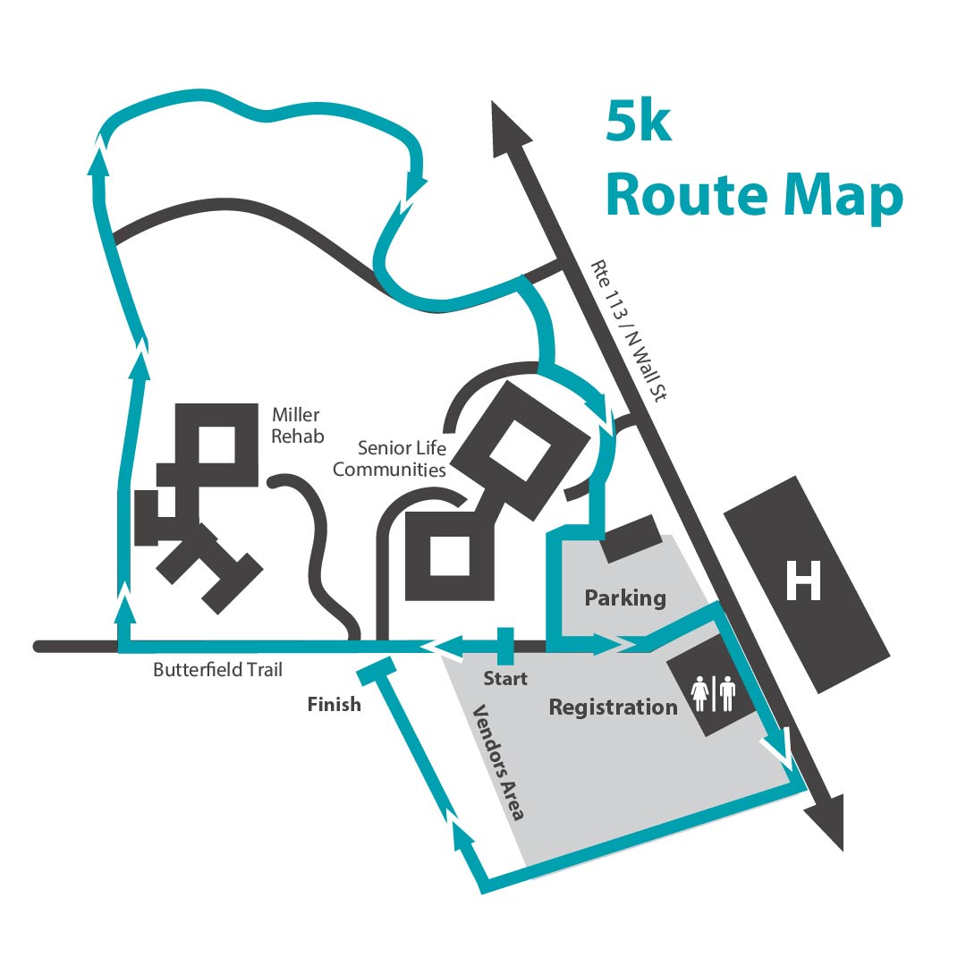 Race to Rebuild 5K race route map