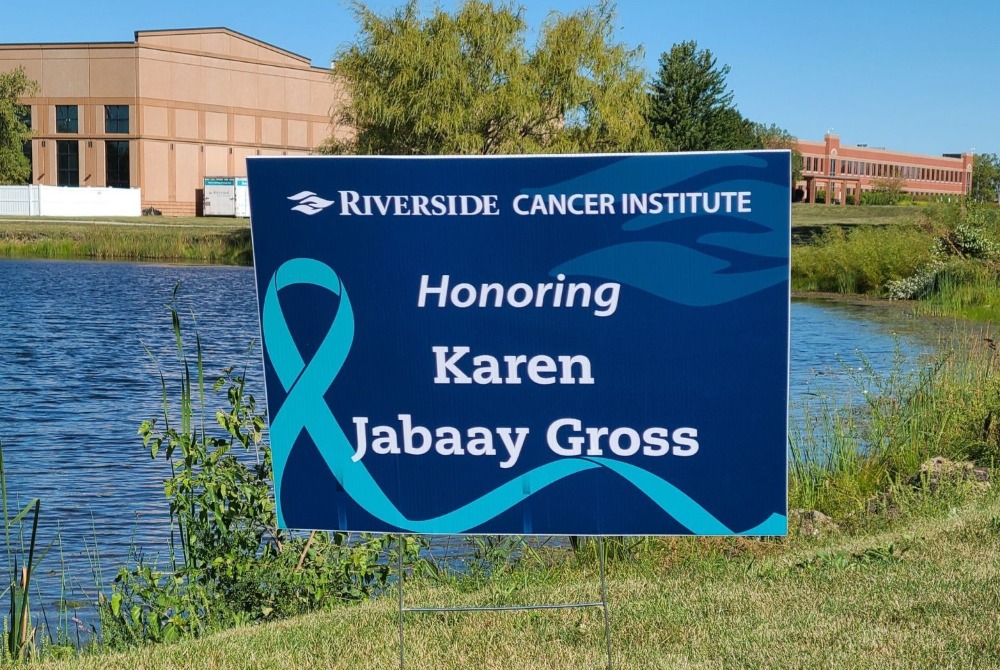 Making Strides Against Cancer customized course sign example