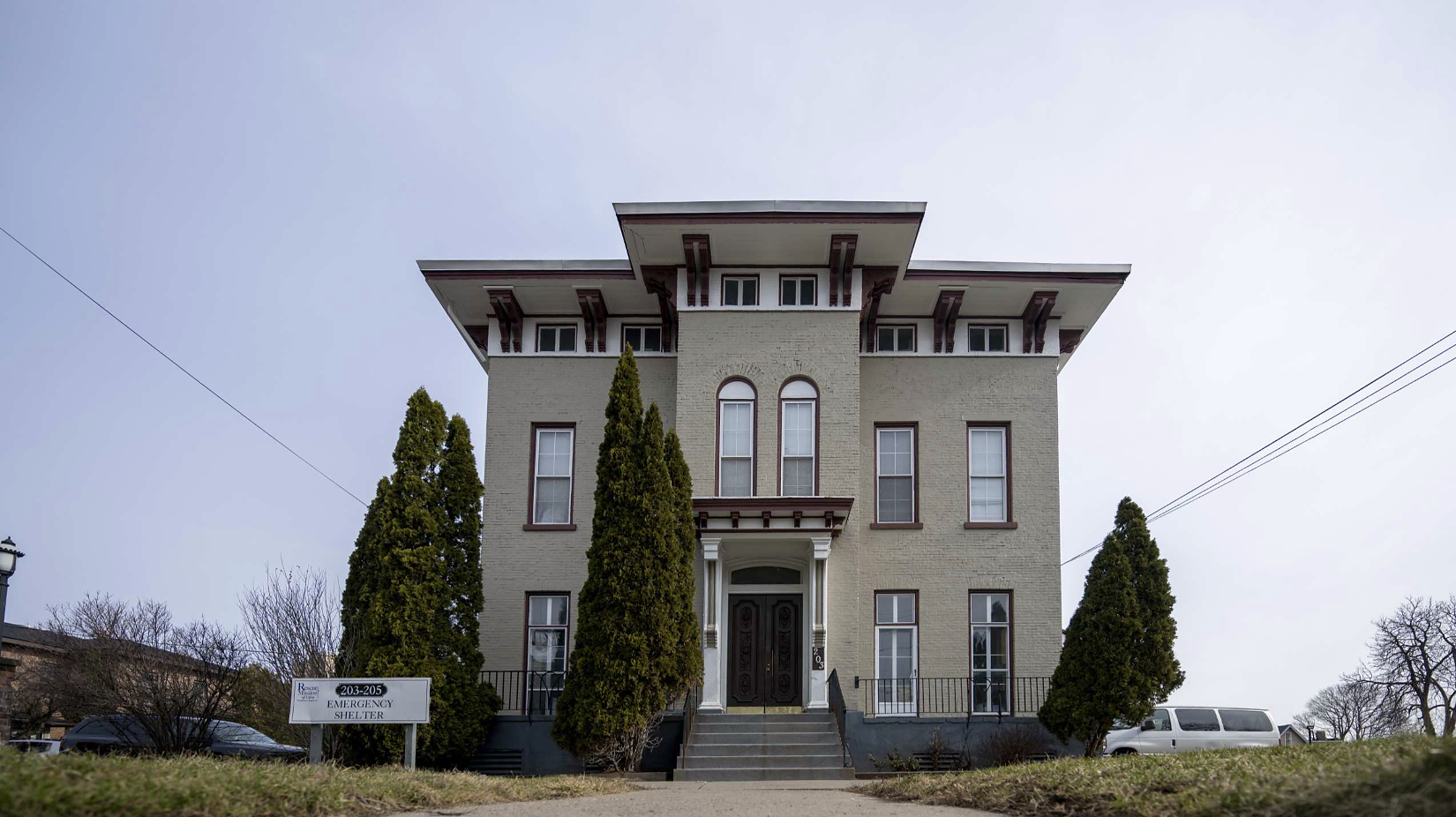 Exterior of the Rescue Mission of Utica emergency shelter