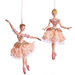 Ballerina Ornament Set of 2 - Resin - 4 1/2 inch