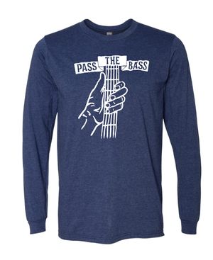 Pass The Bass - Adult Long Sleeve Blue Shirt