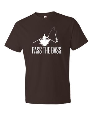 Pass The Bass - Adult Short Sleeve Fishing Black T-Shirt