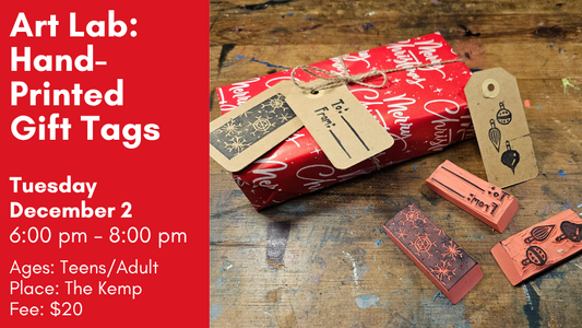 Art Lab: Printed Gift Tags, December 2