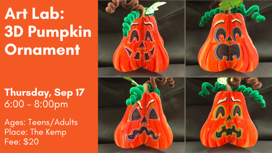 Art Lab: 3D Pumpkin Ornament, Sep 17
