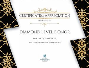 Diamond Level Donor - $2,500-$4,999