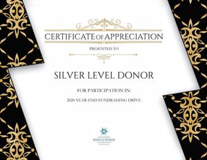 Silver Level Donor - $500-$999