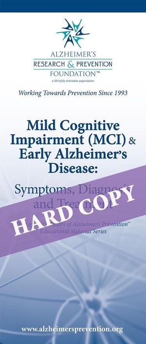 HARD COPY Brochure: Mild Cognitive Impairment (MCI) and Early Alzheimer's Disease 