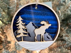 Wooden Moose Ornament
