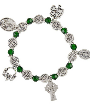 Irish Charm Bracelet Featuring St. Patrick and Our Lady