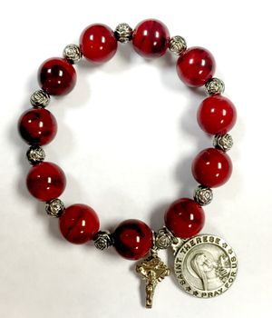 Blessed Saint Thérèse Marble Bead Bracelet