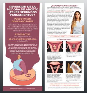 Abortion Pill Reversal Spanish Fact Card