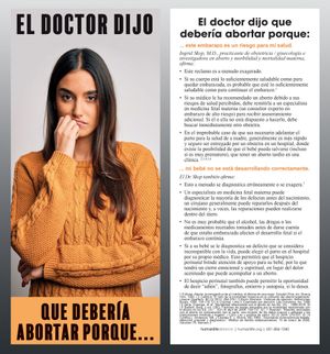 The Doctor Said I Should Have an Abortion Spanish Fact Card