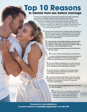 Top 10 Abstinence US Fact Sheet