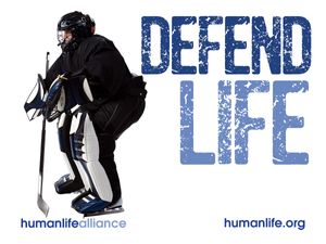 Defend Life Hockey Laptop/Bumper Sticker