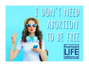 I don't need Abortion to be free Laptop/Bumper Sticker