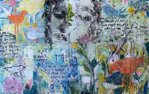 Nine Birds and Pink Flowers