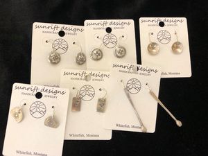 Silver Earrings with Pressed Designs