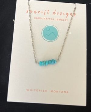 Turquoise Nuggets on Sterling Silver Chain