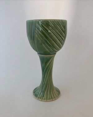 Carved Green Goblet