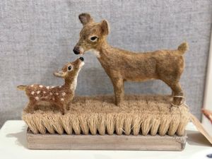 Doe and Fawn on Brush