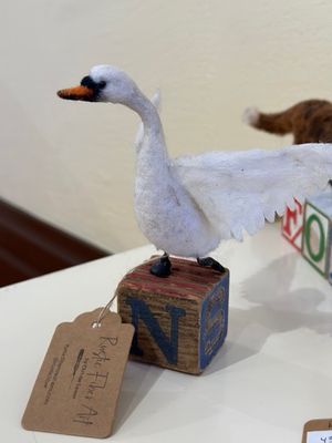 Swan on a block