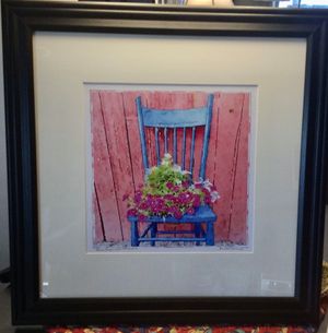 Blue Chair with Flowers