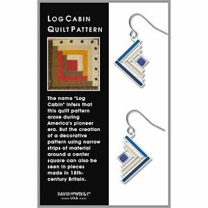 David Howell  Log Cabin Quilt earring