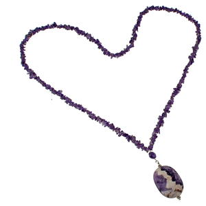 KJK Amethyst Chip Pendant Necklace