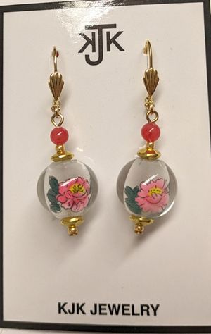 KJK Reverse Print Glass Earrings