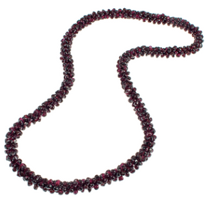 KJK Garnet Bead Rope Necklace